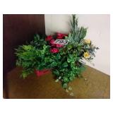 Faux plants with crates