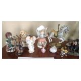 Figurines and blown glass elephant - one angel