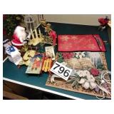 Christmas rugs, school, Santa clause, candles,