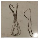 Sterling silver and silver toned necklaces