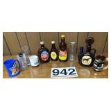 Miscellaneous bottles and cups