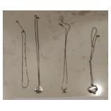 Silver toned necklaces