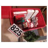 Christmas lights, ornaments, garland and tree