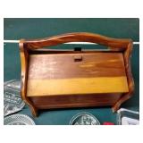 Marbles, wooden box, ash trays, etc