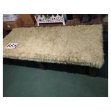 Shag carpet covered bench - 18H x 74W x 18D