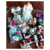 Christmas angels, globes, stocking hangers,