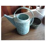 Tin watering can and bucket