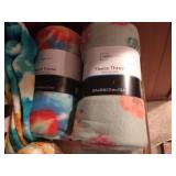 Children's slippers, book, beach towel, blankets