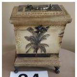 Wood and metal bottle chest