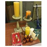 Candles and candle holder