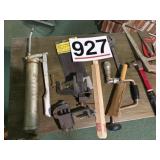 Miscellaneous tools, small Stanley vices vintage