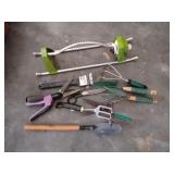 Sprinkler, hoes, trimmers, etc