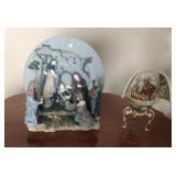 Manger scenes - plate w/ holder and egg on stand