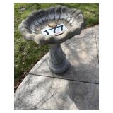 Concrete two-piece birdbath