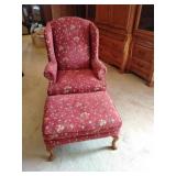 Floral chair with ottoman