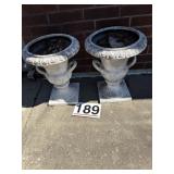 Concrete flower pots two