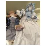 Bed, dolls, porcelain doll