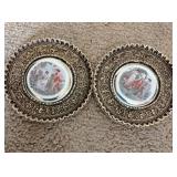 Rare Porcelain handpainted enamel disc in ornate