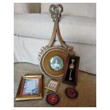 Vintage cameo creations banjo frame portrait,key