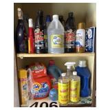 Laundry soap, drain cleaner, pledge,