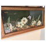 Chalkboard corkboard, picture with flowers