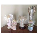 Seraphim angels - 2, Jim Smore angel and 2 others