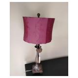 Maroon and brown lamp
