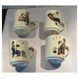 4 Norman Rockwell cups