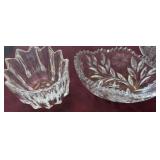 Two small crystal candy dishes