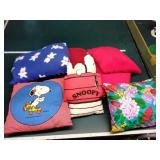 Decorative and snoopy pillows