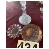 Crystal decanter ashtray, and plate