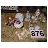 Figurines - 2 are Holly Hobbie, wooden doll and