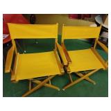 2 yellow director chairs