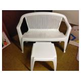 Plastic bench and ottoman