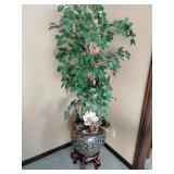 Faux plant and holder