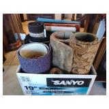 Box of assorted rugs