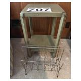 Small green stand/table and magazine rack