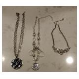 Silver colored necklaces