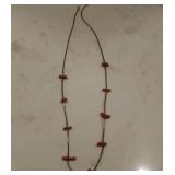 Silver and coral necklace