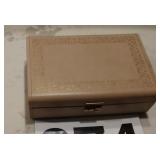 Vintage jewelry box with key