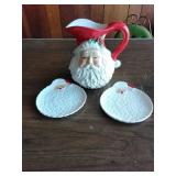 Sants pitcher and desert plates