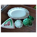 Christmas platter and dishes