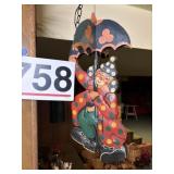 Wood clown hand painted 18ï¿½ tall