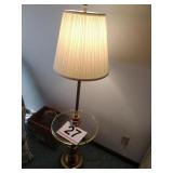 Standing lamp with glass top