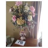 Artificial flowers in ceramic vase