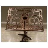 Metal music, stand, and leaf