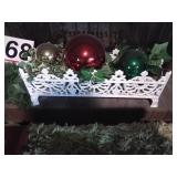 Metal planting box and Christmas decor