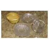 Ash trays - glass and plastic