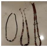 Hematite, glass and beaded necklaces