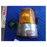 Vintage amber rotating warning beacon